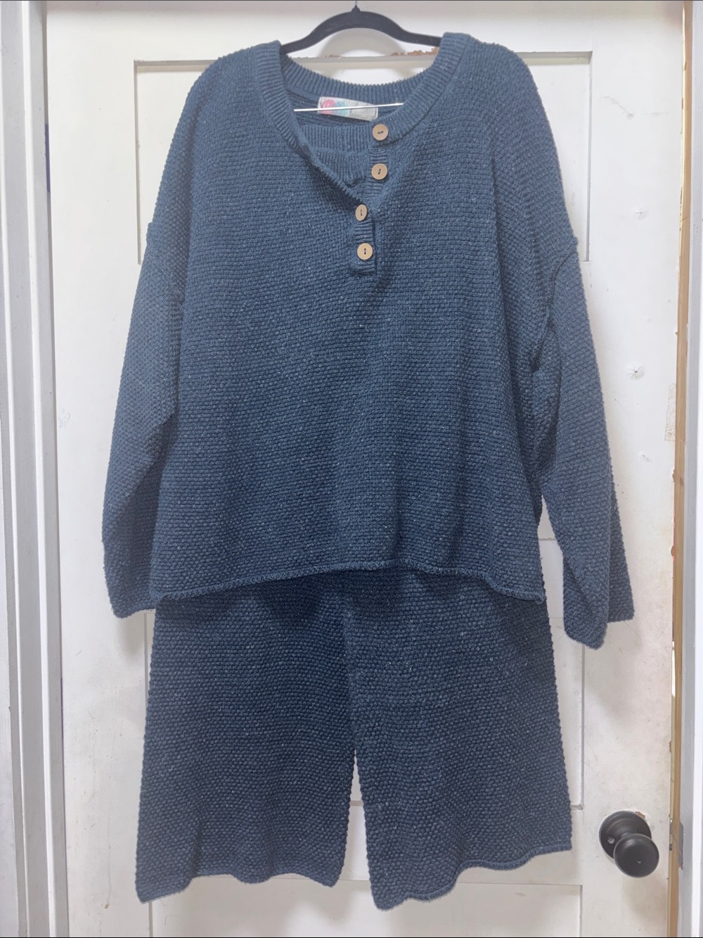 Free People Blue Knit Jumpsuit Romper Set